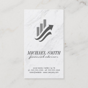 Carte De Visite Graphique financier Marbre Actions