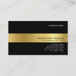 Carte De Visite Graphique professionnel moderne d'or noir élégan
