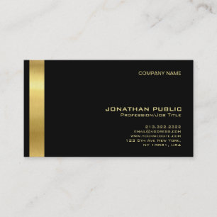 Carte De Visite Graphique professionnel moderne d'or noir élégant