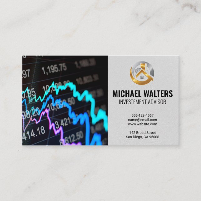 Carte De Visite Graphique stock | Logo immobilier | Finances (Devant)