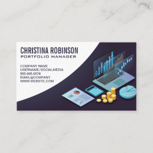 Carte De Visite Graphiques et graphiques financiers   Portfolio