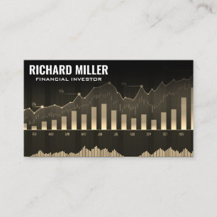 Carte De Visite Graphiques financiers Analyste du marché stock