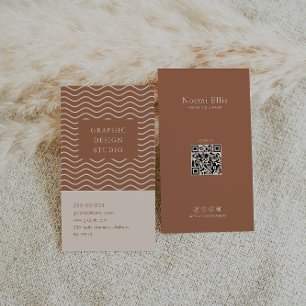 Carte De Visite Graphiste de ligne courbe en terre cuite rétro