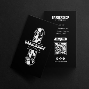 Carte De Visite Gras Black Barbershop Coiffeuse Coiffeuse Styllist