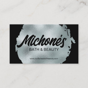 Carte De Visite Gras Black Silver Foil Moderne Luxe Glamour
