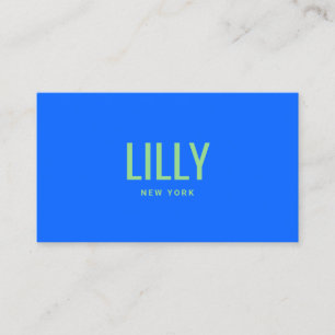 Carte De Visite Gras Colbalt Blue Lime Green Typographie