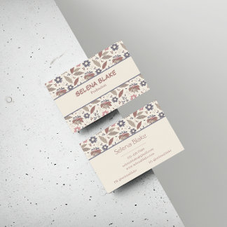 Carte De Visite gras et élégant | Moderne Chic élégant Floral
