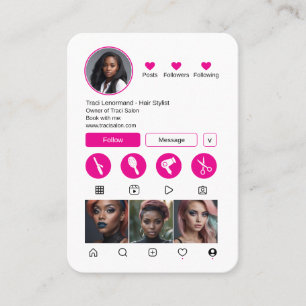 Carte De Visite Gras Hair Stylist Social Media Layout