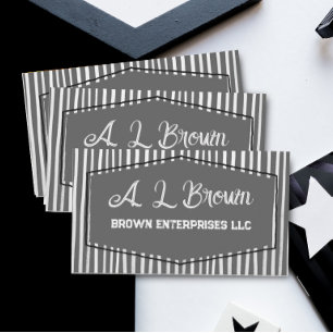 Carte De Visite gras motif fusain gris rayures peintes sur mesure