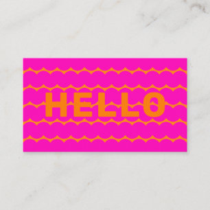 Carte De Visite Gras Super Squiggles brillant orange Hot rose Hell