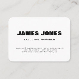 Carte De Visite Gras Texte noir blanc élégant moderne professionne