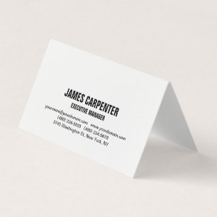 Carte De Visite Gras Texte Noir Blanc Unique Moderne Professionnel