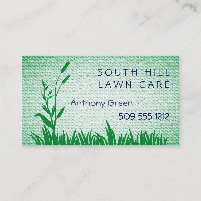 Carte De Visite Grass and Weed Textured Look Arrière - plan Busine (Devant)