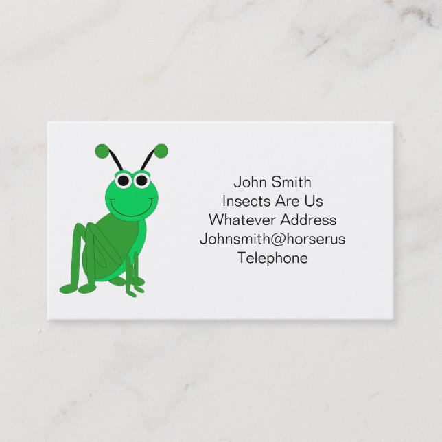 Carte De Visite Grasshopper Design (Devant)
