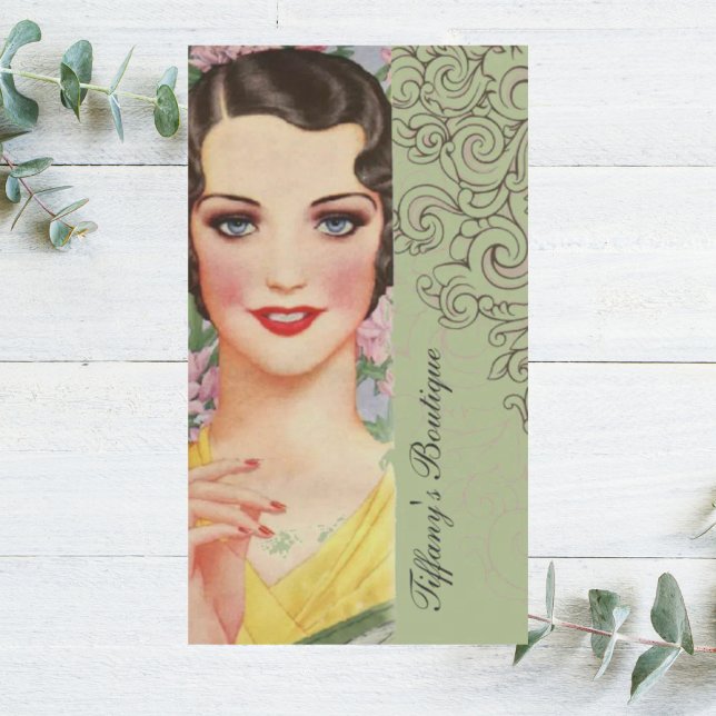 Carte De Visite Gratte verte de Monnaie Retro par la fashionista p (Retro Mint green great gatsby Parisian fashionista Business Card)
