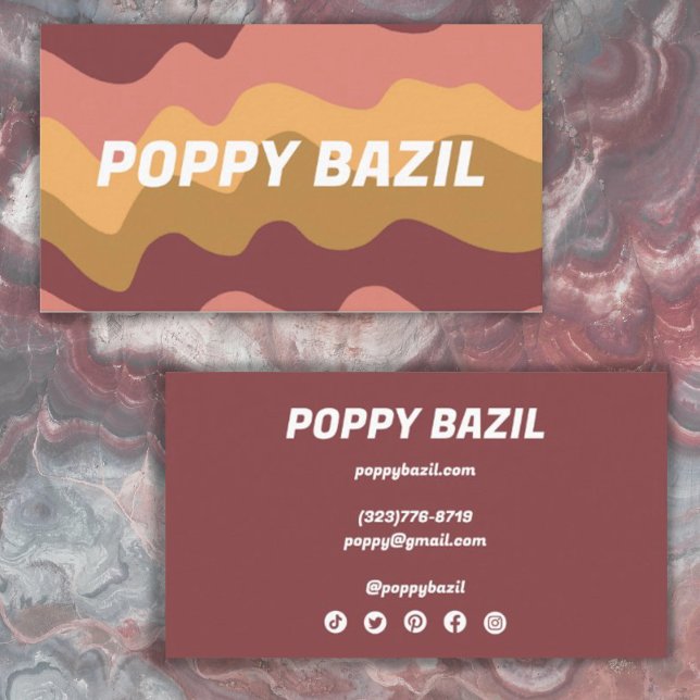 Carte De Visite Gravité Gravure minimaliste Gras Or Rose (Créateur téléchargé)