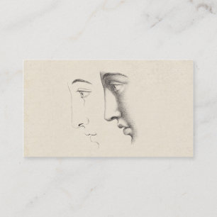 Carte De Visite Gravure française d'antiquité du profil de l'hom