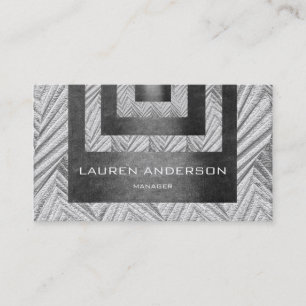 Carte De Visite Gravure géométrique contemporaine 3D gris VIP