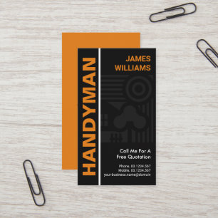 Carte De Visite Gray Home Motif Construction Handyman