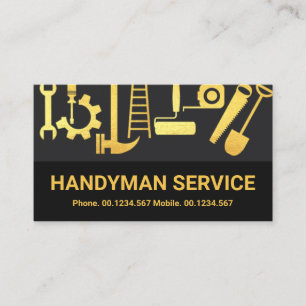 Carte De Visite Gray Layers Gold Handyman Outils Accueil Rénovatio