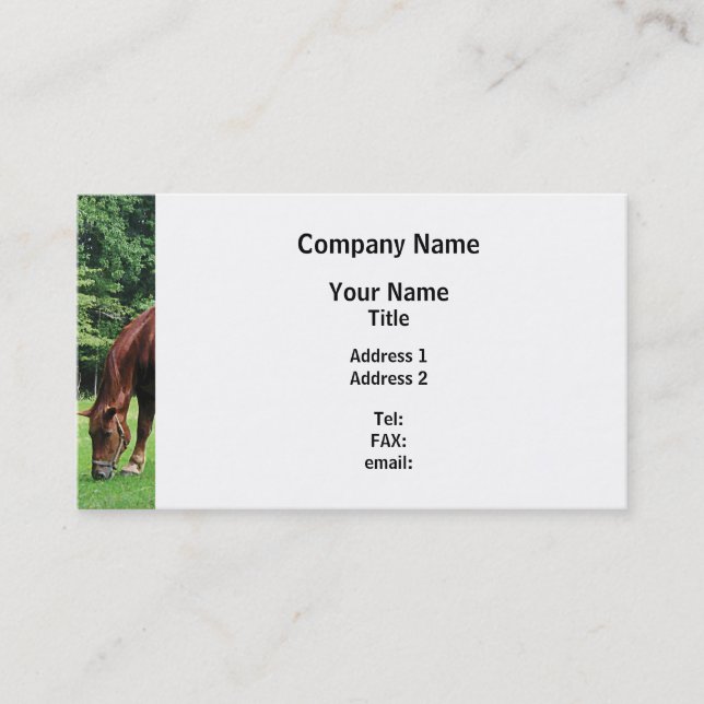 Carte De Visite Grazing de Horse (Devant)