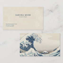 Carte De Visite Great Wave Inspired Japanese Business Card