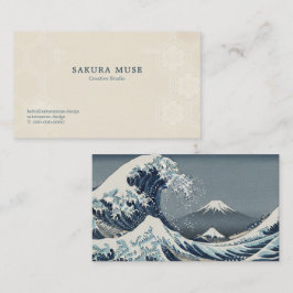 Carte De Visite Great Wave Inspired Japanese Business Card
