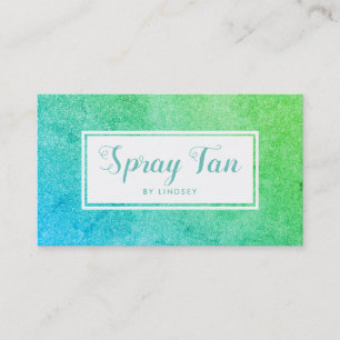 Carte De Visite Green Blue Ombre Parties scintillant étincelante B