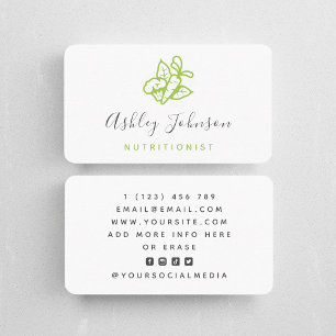 Carte De Visite Green Carrot & Broccoli Nutritionniste Médias Soci