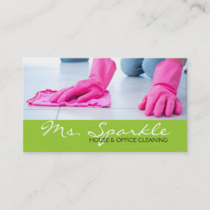Carte De Visite Green Clean House Nettoyage des maisons Entreprise