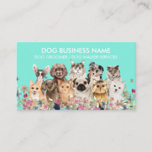 Carte De Visite Green Dogs Chats Reproducteurs Service de grossiss