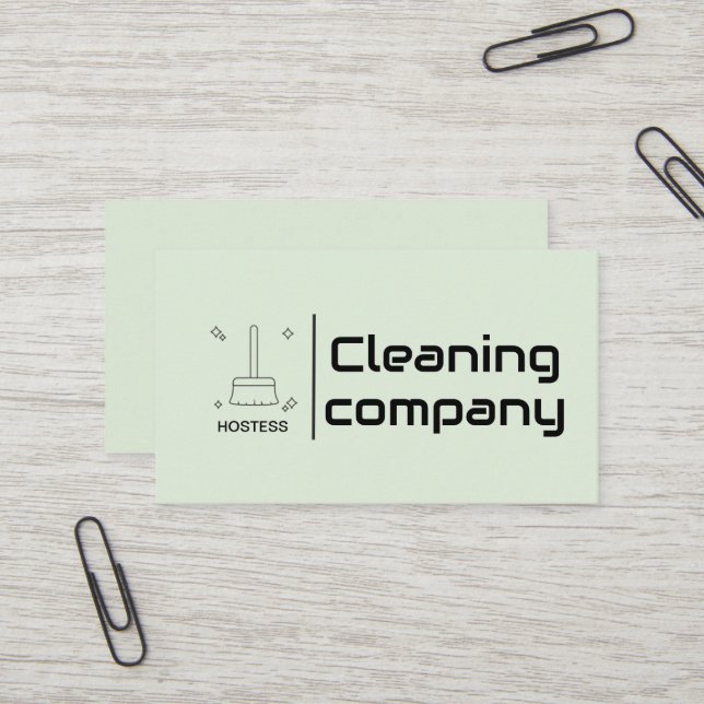 Carte De Visite Green Elegant Minimalist CleanCompany Simple (Devant/Arrière en situation)
