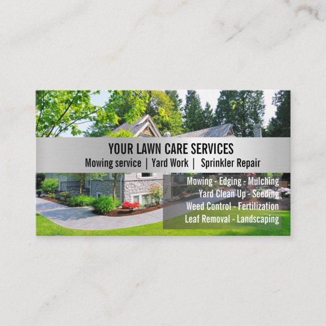 Carte De Visite Green Grass Mowing Yarn Care Gardenin (Devant)