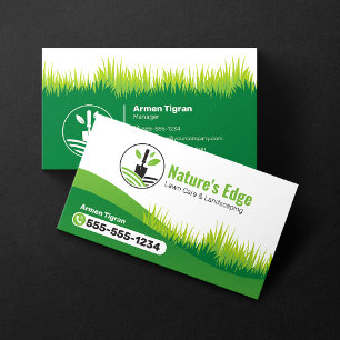 Carte De Visite Green Landscaping Garderer Mowing