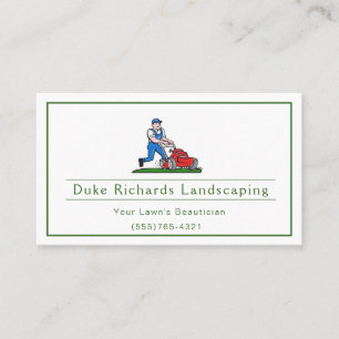 Carte De Visite Green Landscaping Yard Lawn Mower Garden Service