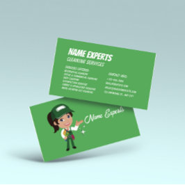 Carte De Visite Green Minimalist Cleaning Services