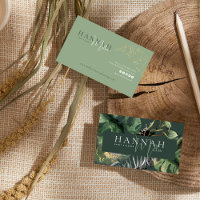 Green | Moderne élégant code QR Tropical