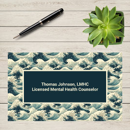 Carte De Visite Green Ocean Waves Psychothérapeute Conseiller Guér