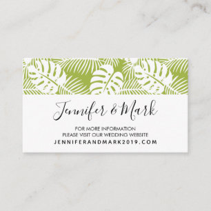 Carte De Visite Green Palm Feuille Rainforest Mariage Website