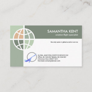 Carte De Visite Green Shades Global Connexions Aviation Pilot