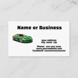 Carte De Visite Green Sports car
