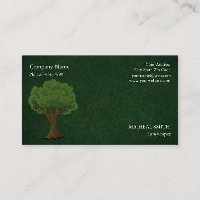 Carte De Visite Green Tree Garden - Entretien de pelouse et aménag (Devant)