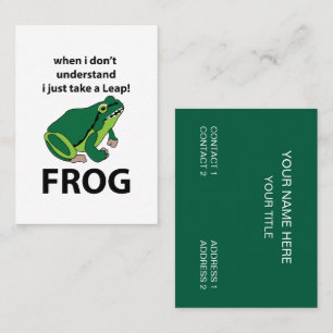 Carte De Visite Grenouille Je Fais Juste Un Saut Grenouille