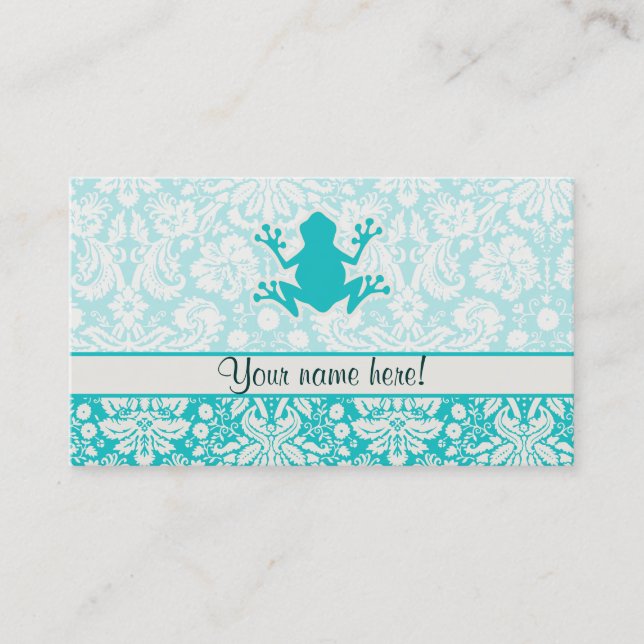 Carte De Visite Grenouille turquoise (Devant)