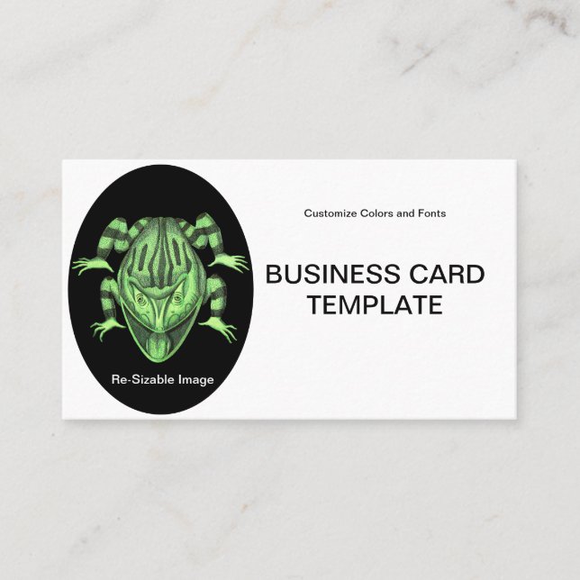 Carte De Visite Grenouille verte sauvage Reptiles Le crapaud (Devant)