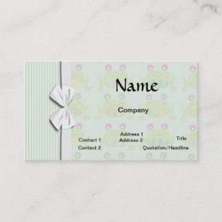 Carte De Visite grenouilles et rayures jolies et funky