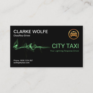 Carte De Visite Grève de la foudre super verte en taxi