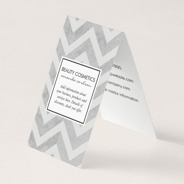 Carte De Visite Grey Chevron contemporain (Devant)