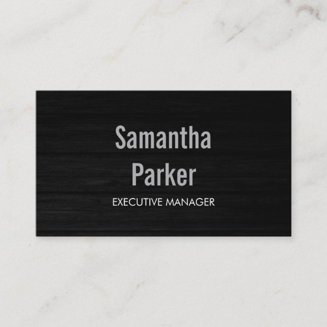 Carte De Visite Grey Wood Blanc Contemporain Directeur exécutif (Devant)
