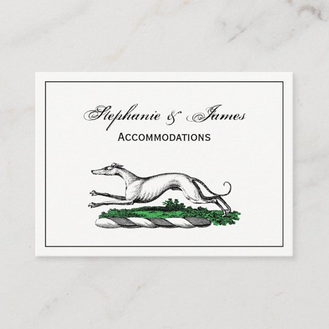 Carte De Visite Greyhound Whippet à la tête d'un emblème de crête  (Devant)